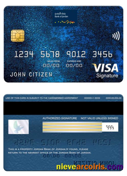 Jordan Bank of Jordan visa signature card